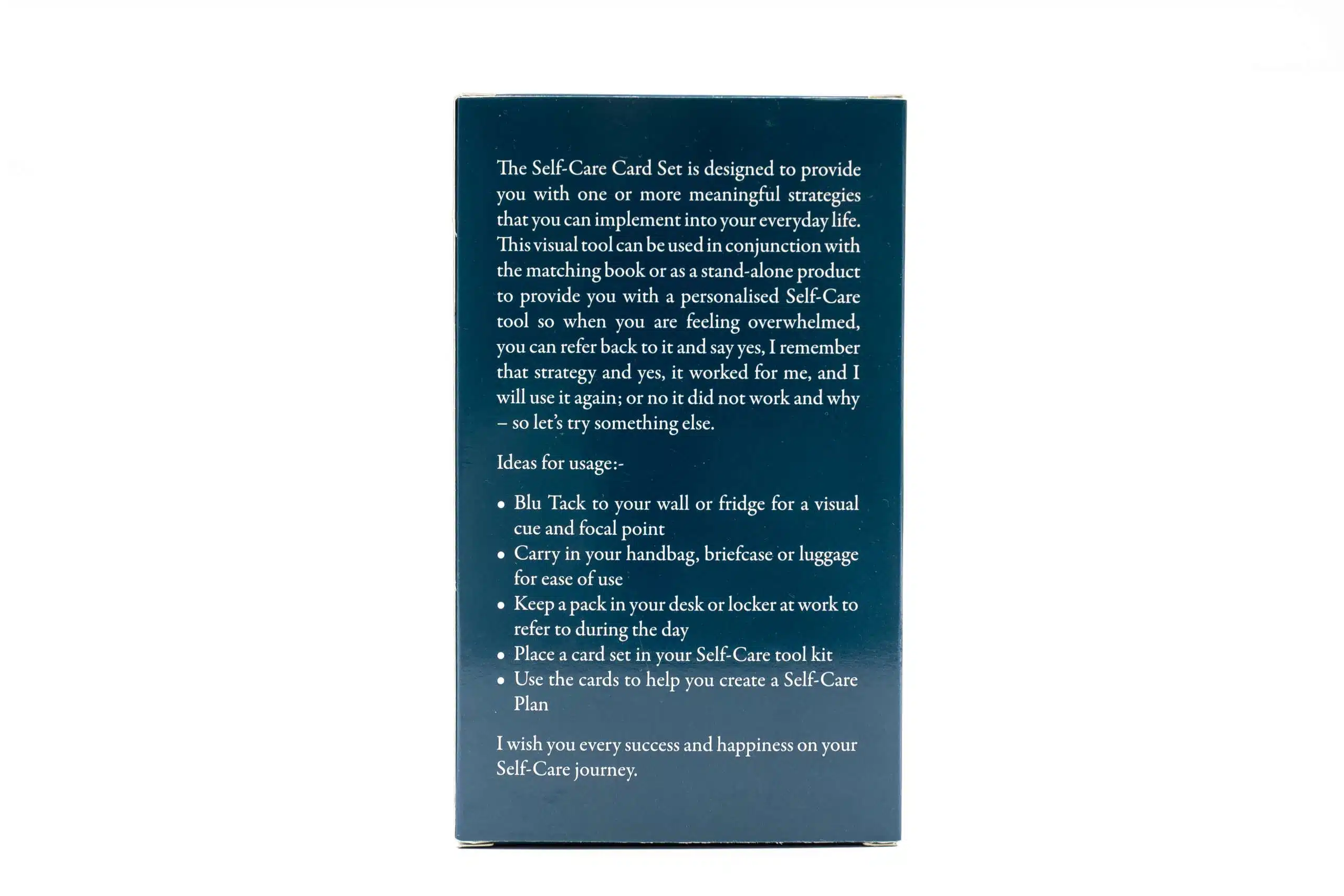 Self-Card Card Deck - Back of Box - Copyright Katherine Foster