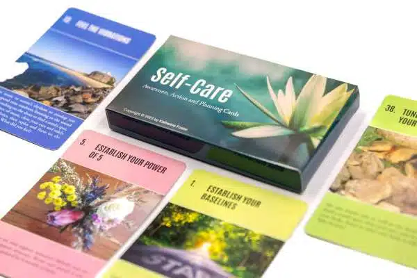 Self Care Card Deck and Spread Self Care Cards Copyright Katherine Foster