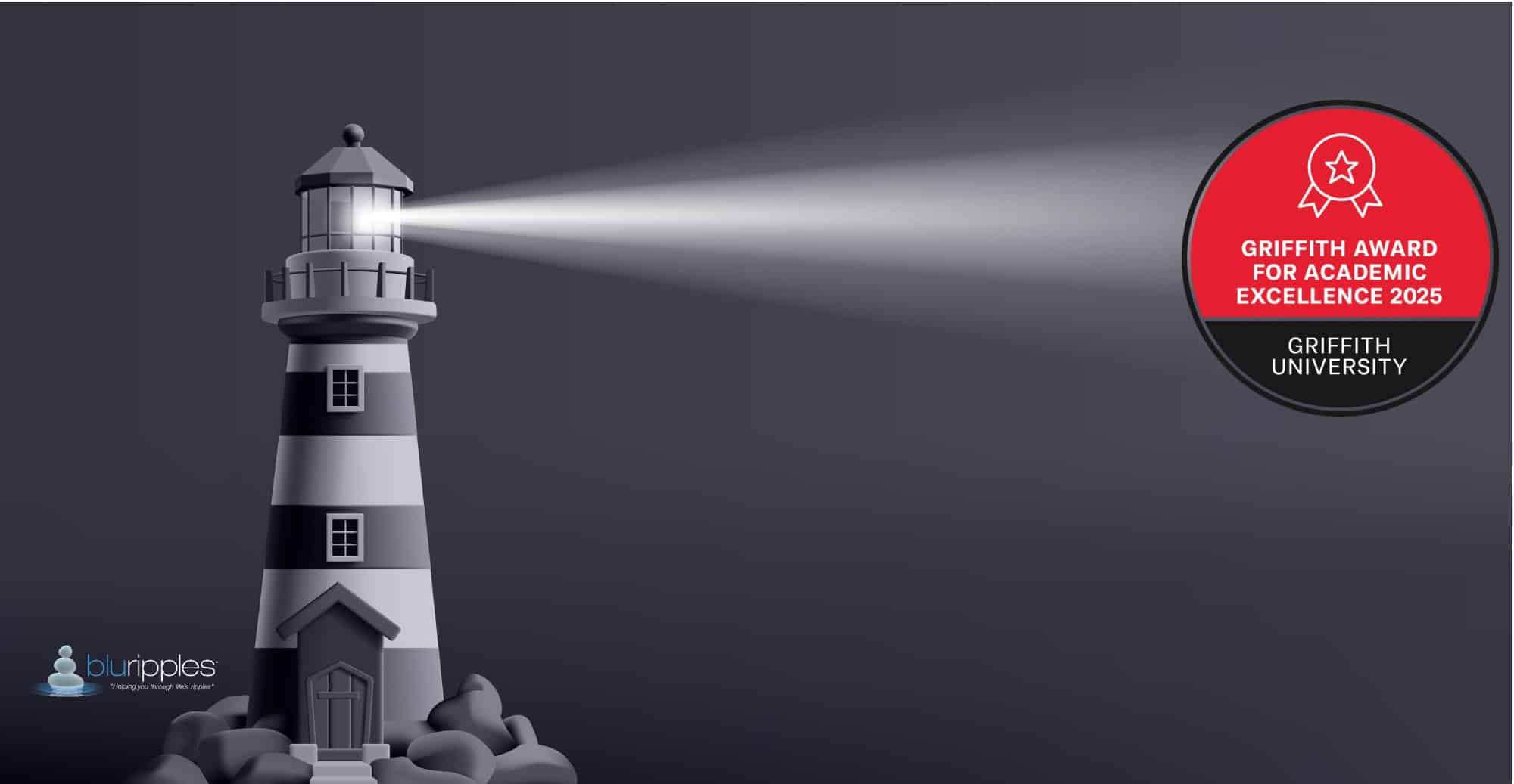 Academic Excellence Award   Griffith Award for Academic Excellence  2025   Awarded to Katherine Foster Griffith University Student Master Rehabilitation Counselling Founder of Blu Ripples and Author Self Care Awareness Action and Planning Workbook and Card Set