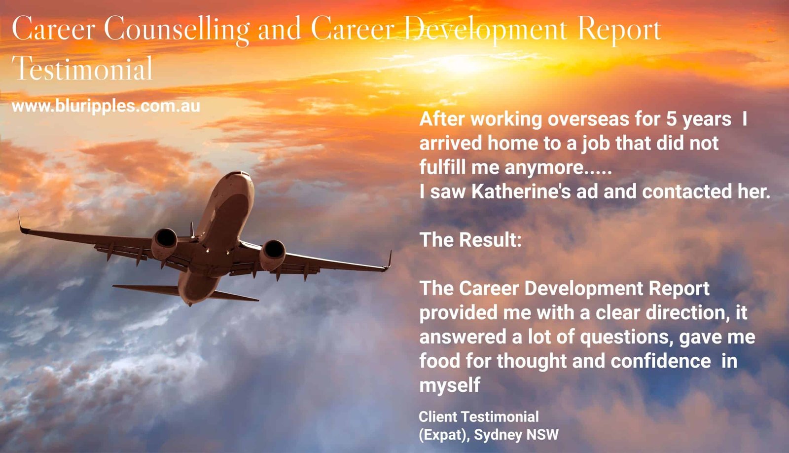 Career Development Report and Career Counselling Session with Blu Ripples - Well worth every penny - it provided me with clear career direction