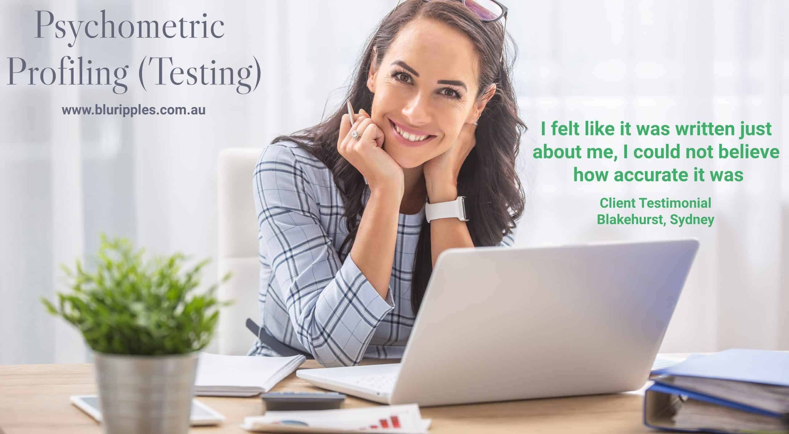Blu Ripples Psychometric Assessment Testimonial; Blakehurst Client, Sydney NSW
