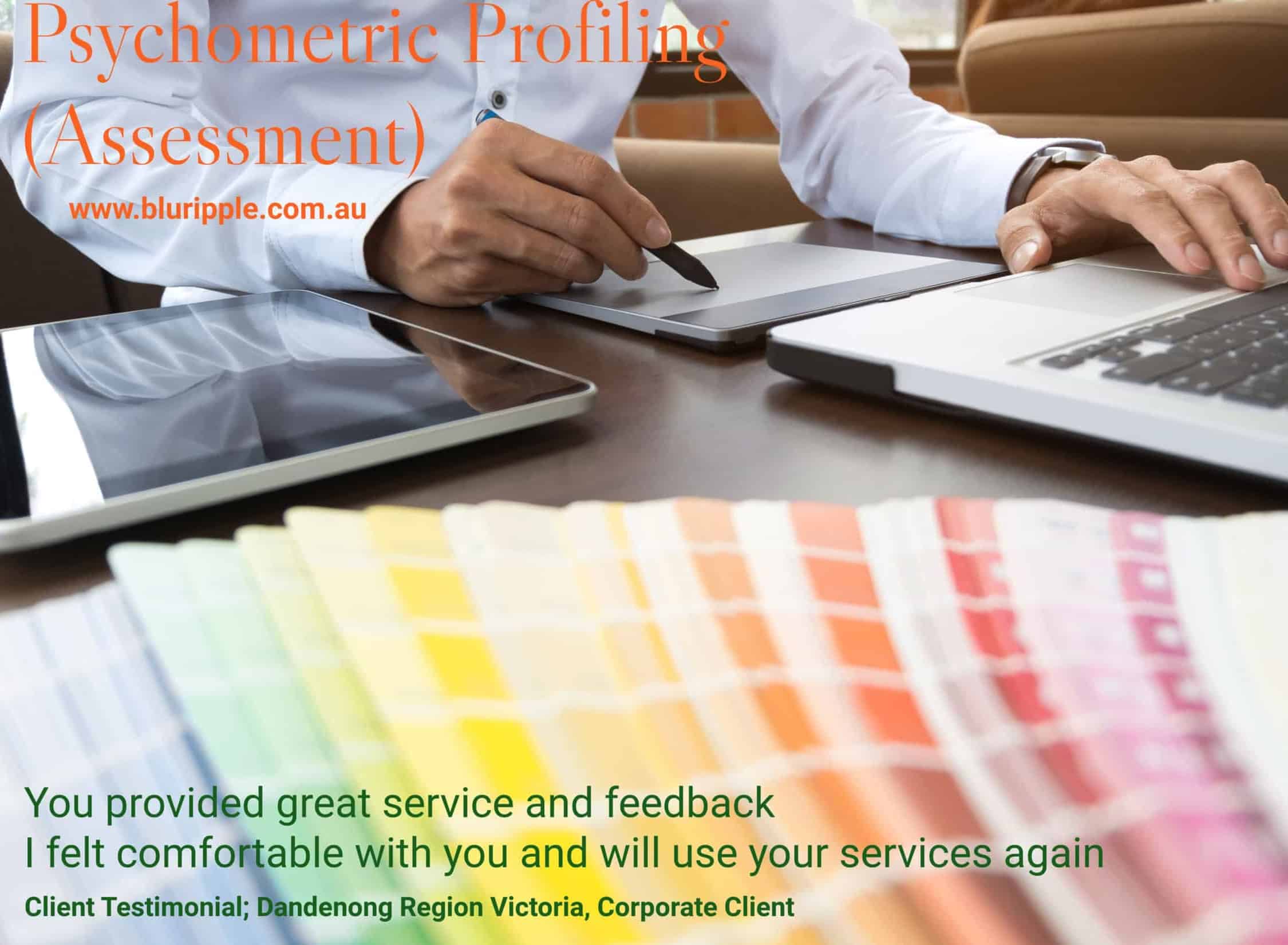 Psychometric Profiling (Testing) Dandenong Victoria Australia - Psychometric Assessment for Employment Candidate Assessment - Recruitment and Selection; Katherine Foster (Blu Ripples)