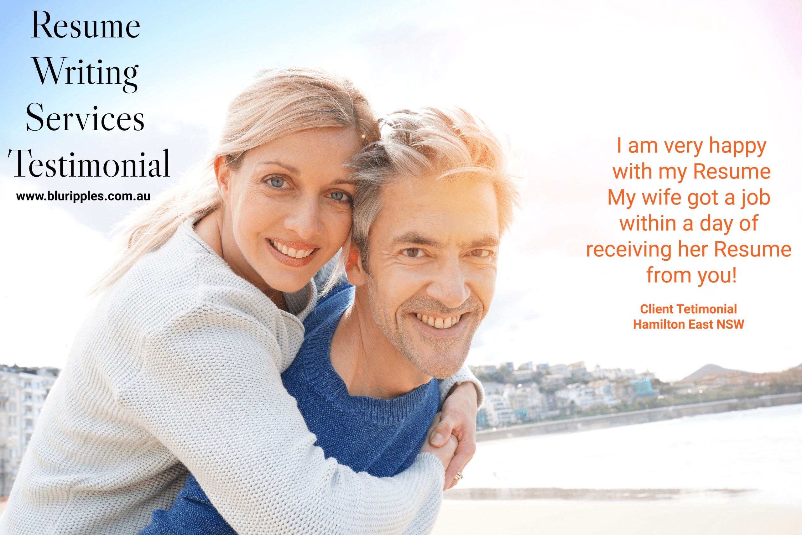 Blu Ripples Resume Writing Review - Husband and Wife from Hamilton East - Newcastle NSW Australia