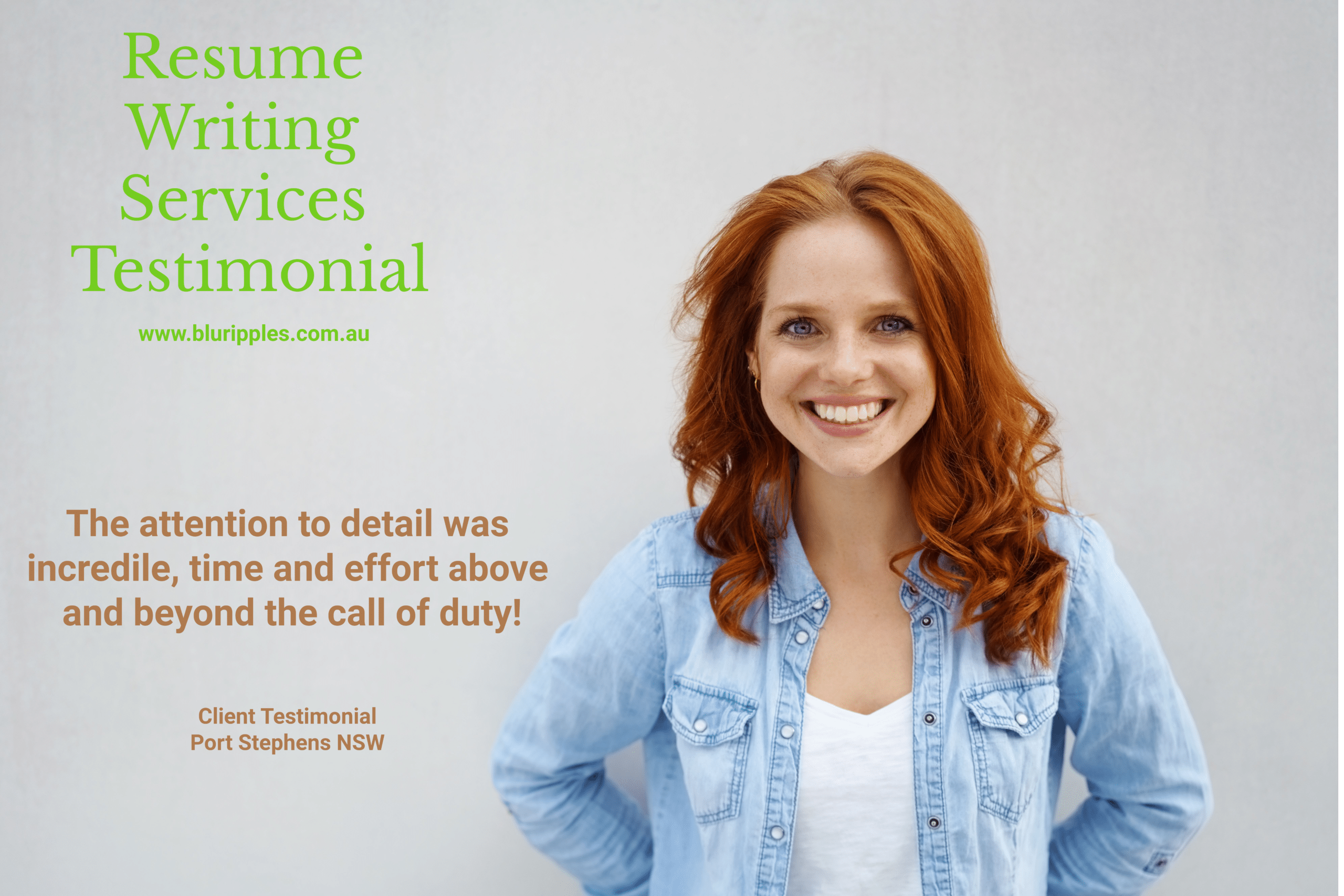 Blu Ripples Resume Review Port Stephens NSW Australia; Blu Ripples produced an Amazing Resume for me!